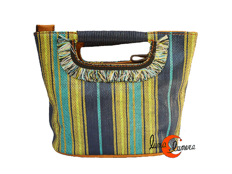 pequeño de colores estilo de rafia sintética, de mano o bandolera.