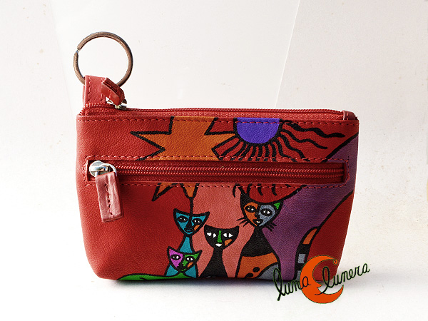 Monedero rectangular de piel con de