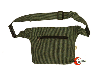 Riñonera grande de algodón con bolsillo antirrobo por detrás.