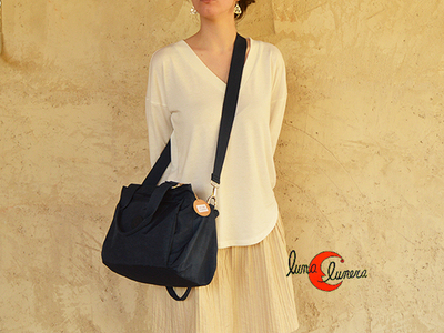 Bolso de naylon impermeable doble asa de hombro con asa para poner de bandolera