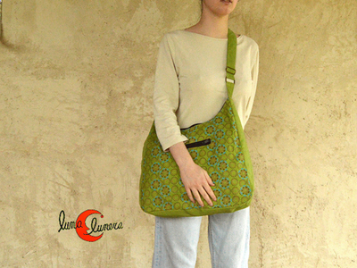 Bolso de algodón grande con asa regulabl