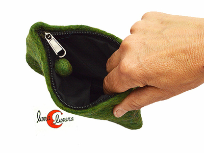 Monedero carterita de fieltro con cremallera