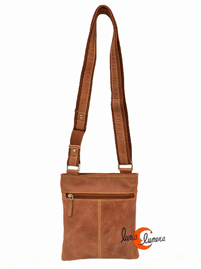 Bolso de piel chico pequeño, bolsillo antirrobo por detrás.