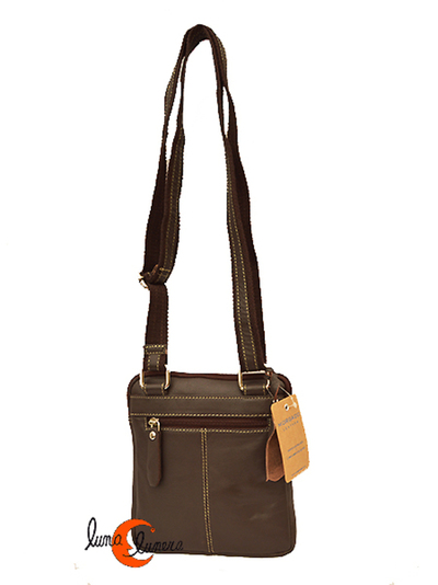 Bolso de piel chico pequeño, bolsillo antirrobo por detrás.