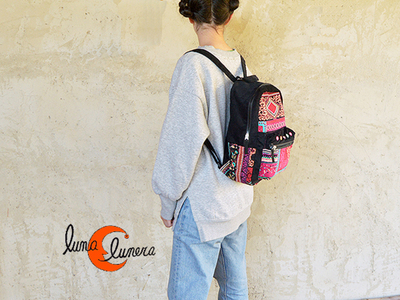 Mochila de algodón con bolsillo