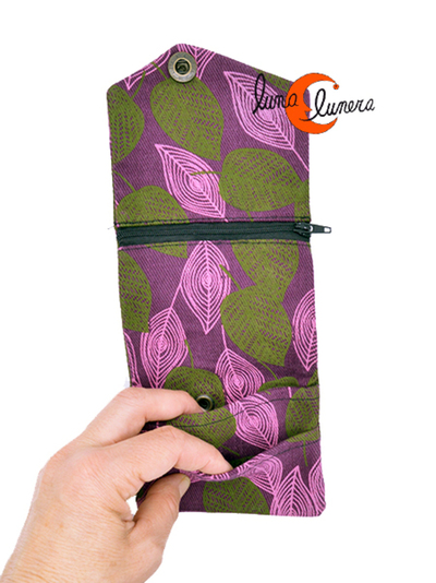 Cartera de algodón con monedero interior con cremallera
