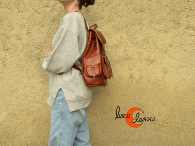 Mochila clásica de cuero marroquí grande