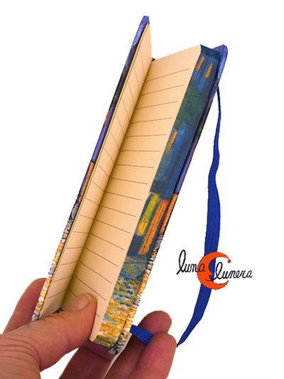 Libreta pequeña de papel con tapas duras con cuadros de Van Gogh