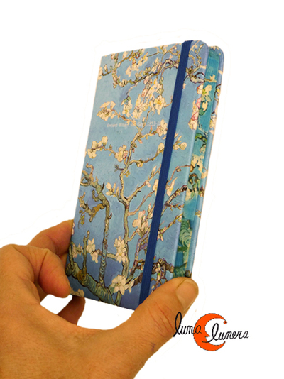 Libreta pequeña de papel con tapas duras con cuadros de Van Gogh