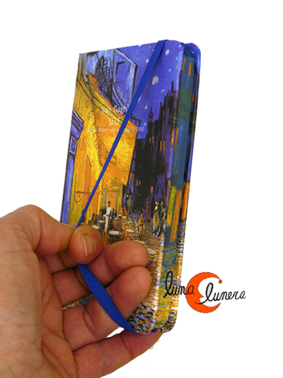 Libreta pequeña de papel con tapas duras con cuadros de Van Gogh