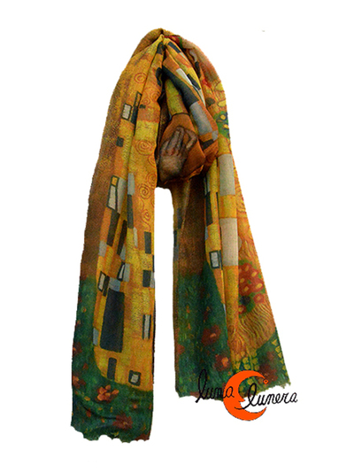 El beso de Klimt, Pañuelo tipo fular de algodón y seda