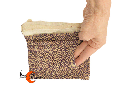 tabaquera vegana de tela con bolsillo para papelill