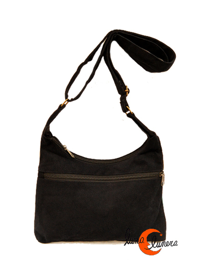 bolso de tela con bolsillo antirrobo por detrás con cremallera