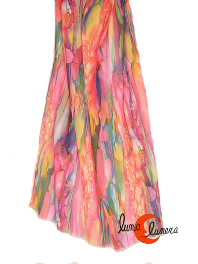 Fular de colores de algodón y seda.