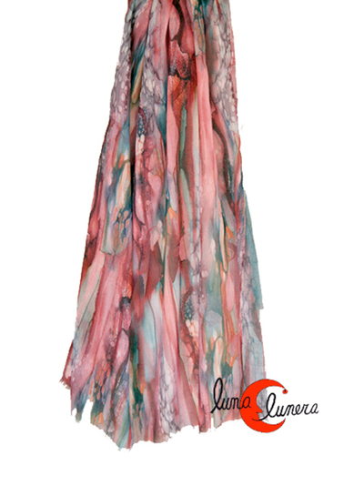 Fular de colores de algodón y seda.