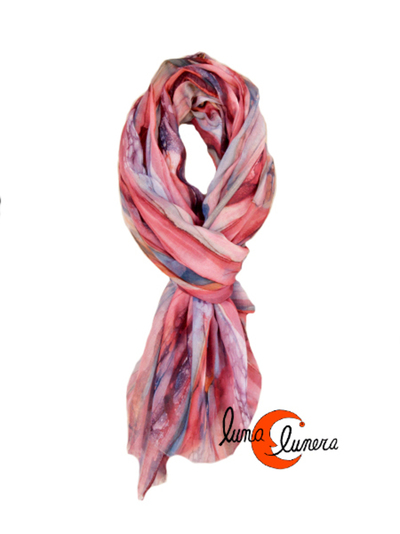 Fular de colores de algodón y seda.