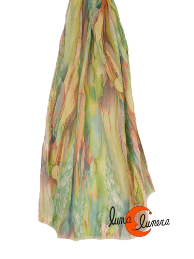 Fular de colores de algodón y seda.