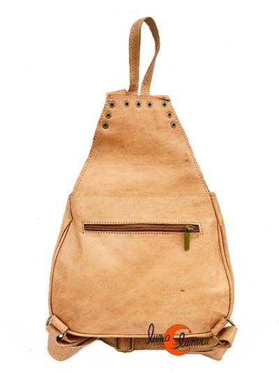 Mochila de piel pequeña con sol