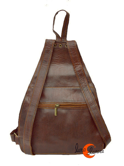 Mochila de piel pequeña con sol