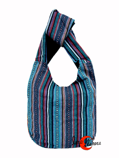 bolso tipo saco de algodón con bolsillos