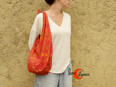 Bolso de tela de algodón saco reversible