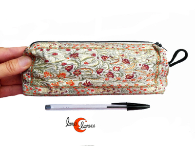 Estuche de tela con cremallera para bolígrafos o cosméticos