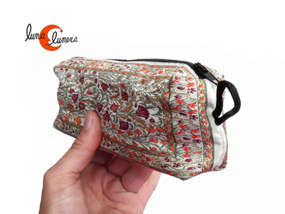 Estuche de tela con cremallera para bolígrafos o cosméticos