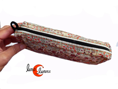 Estuche de tela con cremallera para bolígrafos o cosméticos