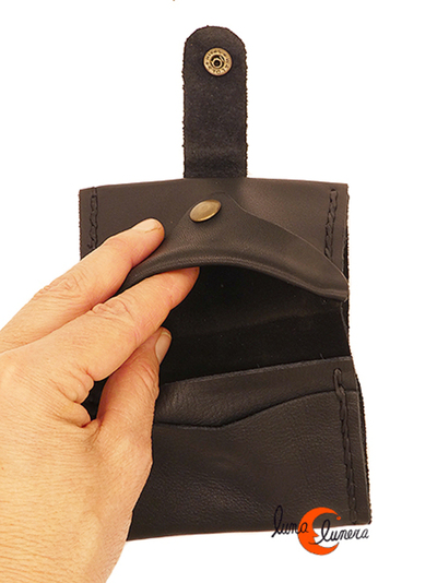 Cartera de piel chico o chica hecha a mano