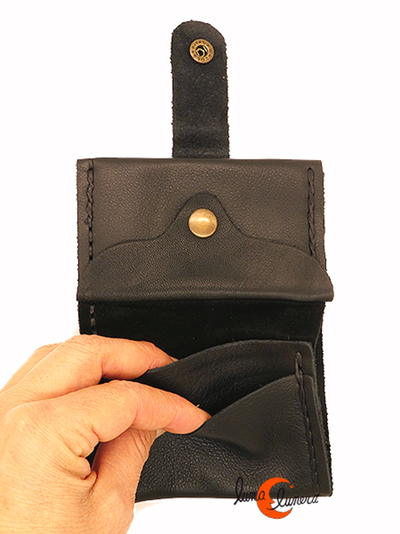 Cartera de piel chico o chica hecha a mano con espacios DNI y Tarjeta