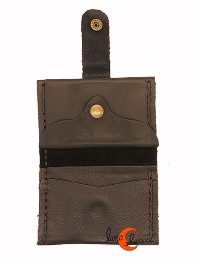 Cartera de piel chico o chica hecha a mano con monedero interior
