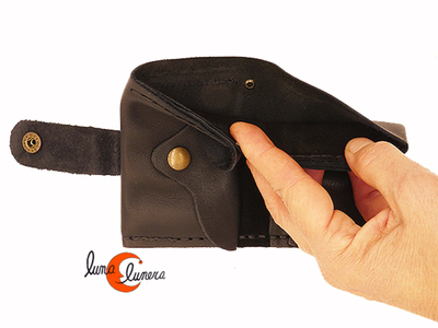 cartera con monedero y billetero de piel