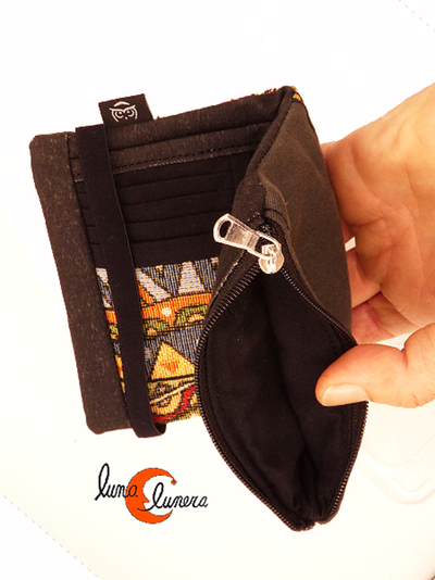 Cartera monedero de tela vegana para chico y chica, unisex