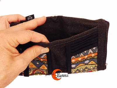 Cartera monedero de tela vegana para chico y chica, unisex, billetero