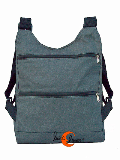 Mochila de tela impermeable con bolsillos antirrobo por la espalda