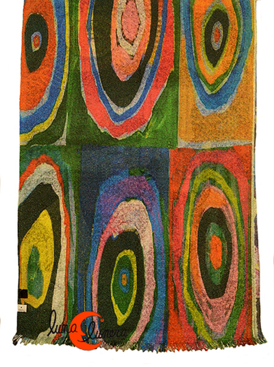 Fular de tela rustica reversible, parte de atrás.