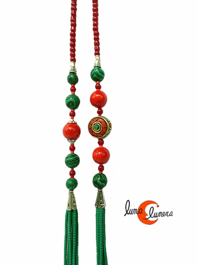 Collar artesanal de piedras tradicional de India