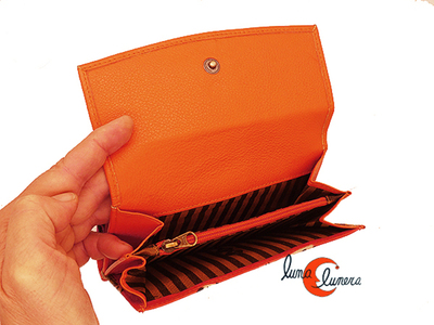 Cartera de piel suave con monedero y tarjetero