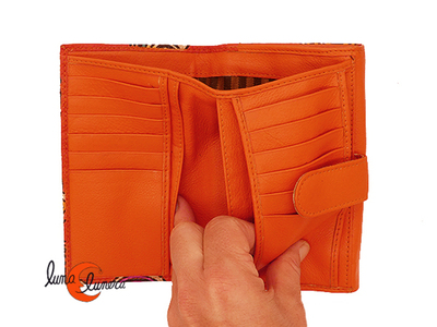 Cartera de piel suave con monedero y tarjetero