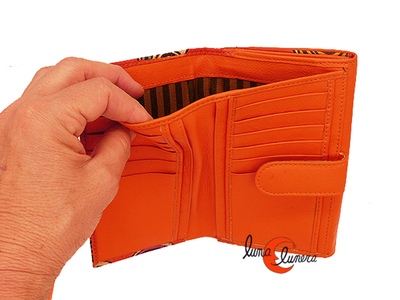 Cartera de piel suave con monedero y tarjetero