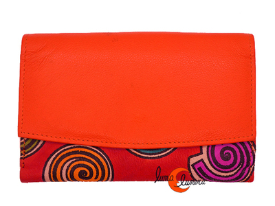 Cartera de piel suave con monedero y tarjetero