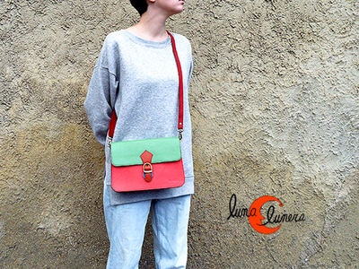 Esta imagen muestra el modelo y el tamaño del bolso, los colores pueden no coincidir con el que está en venta.