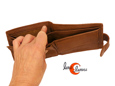 Cartera de piel GRANDE con tarjetero y monedero.