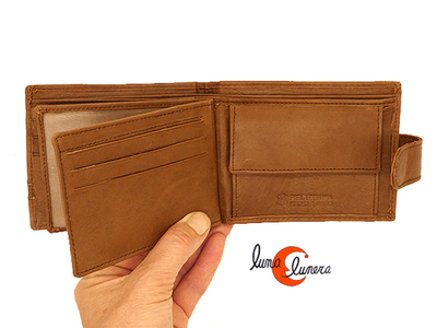 Cartera de piel GRANDE con tarjetero y monedero.