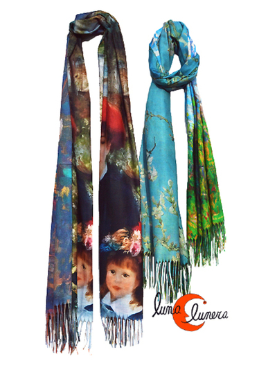 Bufandas, fulares largos con cuadros de pintores famosos.