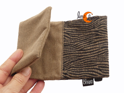 cartera monedero pequeño vegano de tela con goma elástica