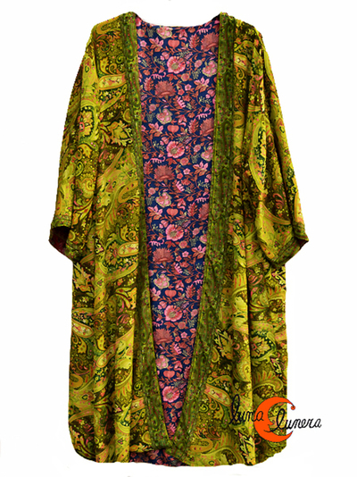 Kimono de seda reversible