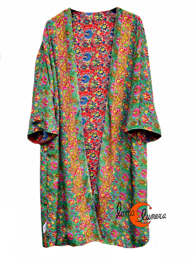 Kimono de seda reversible