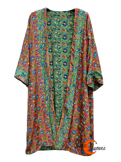 Kimono de seda reversible