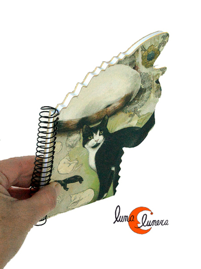 Libretas de papel con forma de gato.